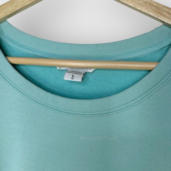 Athleta Lombard Sweatshirt I Large I Reef Green Ruched Crewneck Athleisure Soft - Picture 4 of 9